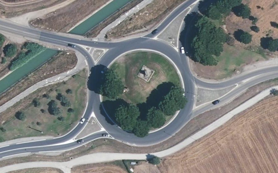 Vue aérienne du Rond-Point Pierre Bérégovoy