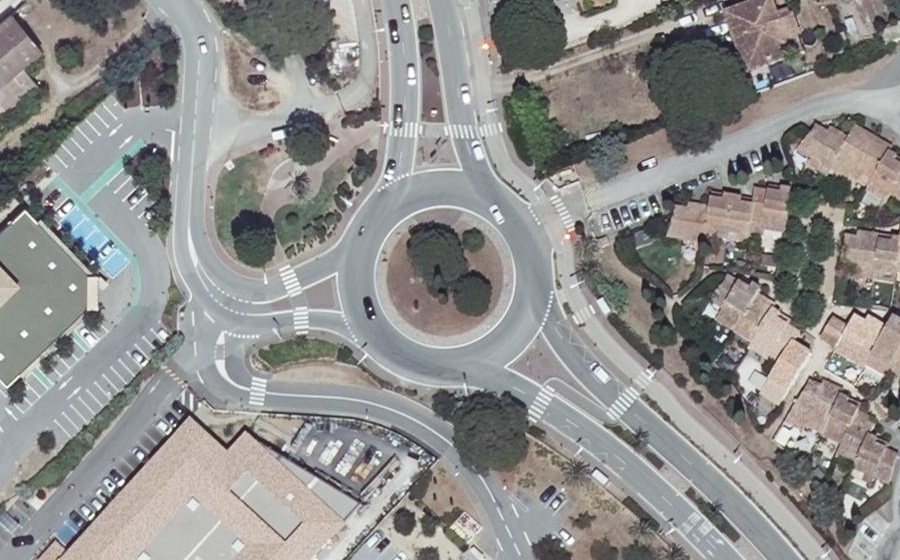 Vue aérienne du Rond-Point des Virgiles