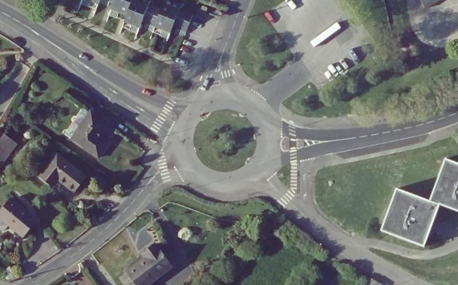 Vue aérienne du Rond-Point de Brécourt