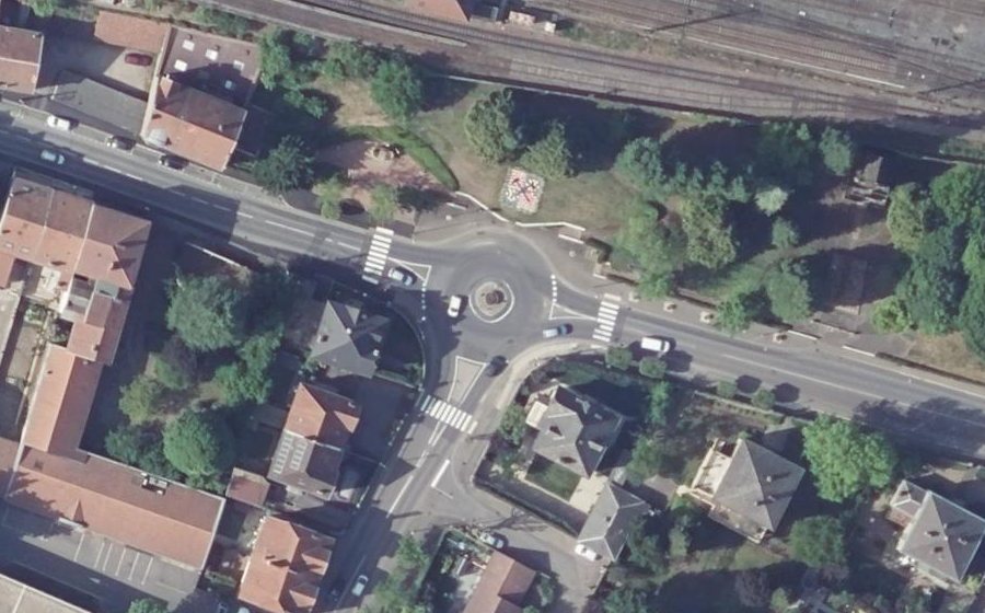 Vue aérienne du Rue Général de Gaulle