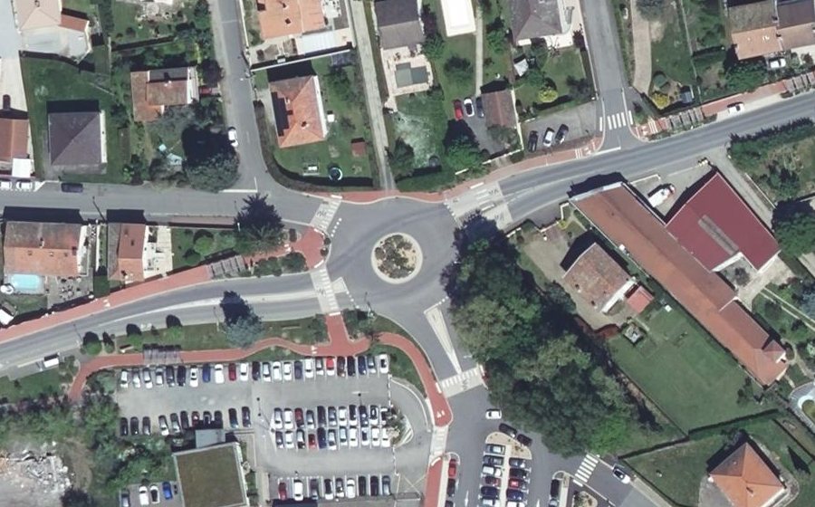 Vue aérienne du Rond-Point Anne Frank