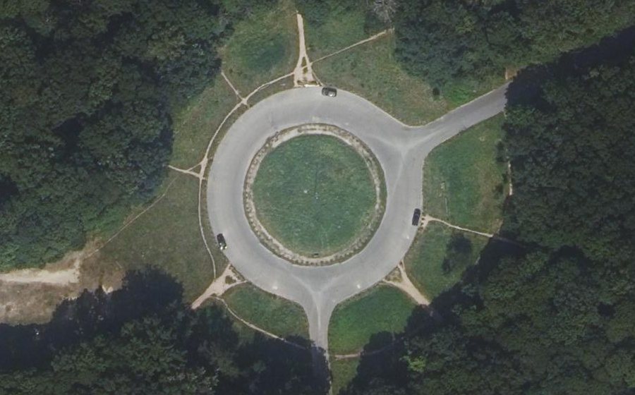 Vue aérienne du Carrefour de l'Anémomètre