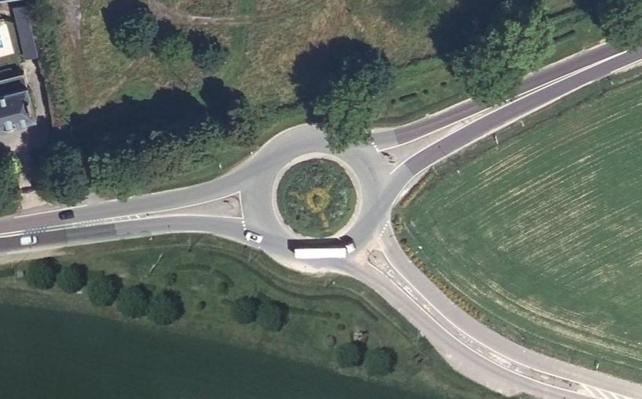 Vue aérienne du Rond-Point du Calvaire