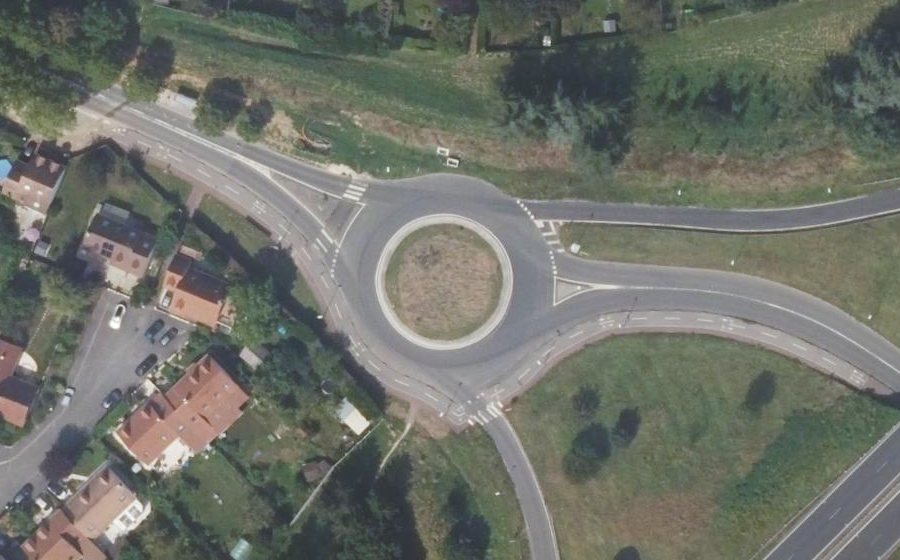 Vue aérienne du Giratoire Elisabeth Boselli