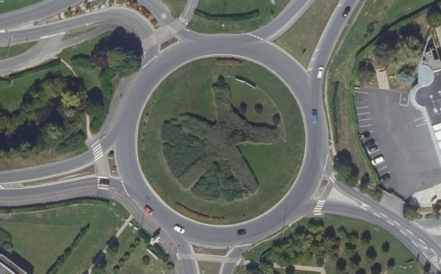 Vue aérienne du Rond-Point du Maréchal de Lattre de Tassigny