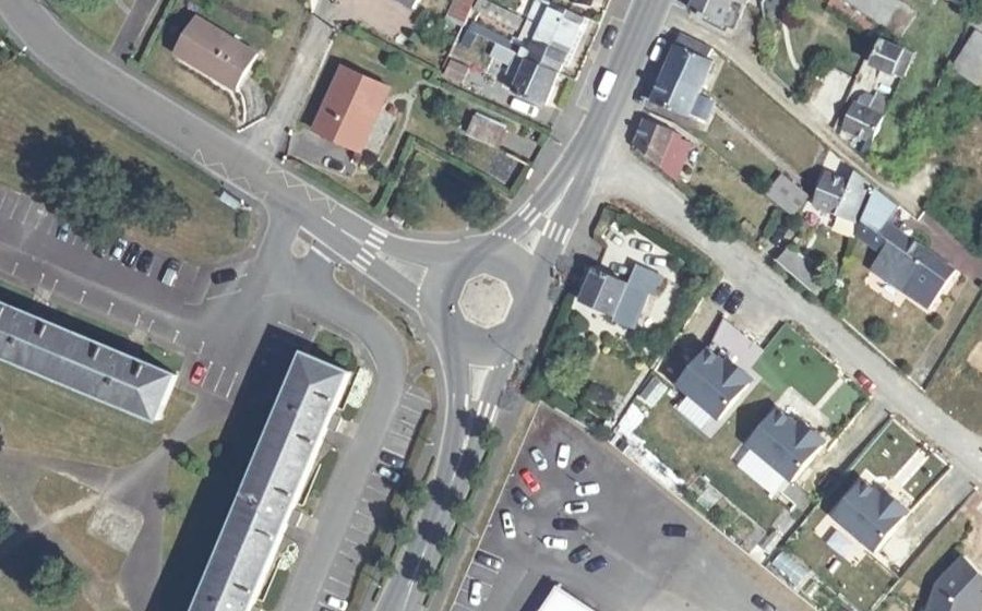 Vue aérienne du Route de Domfront