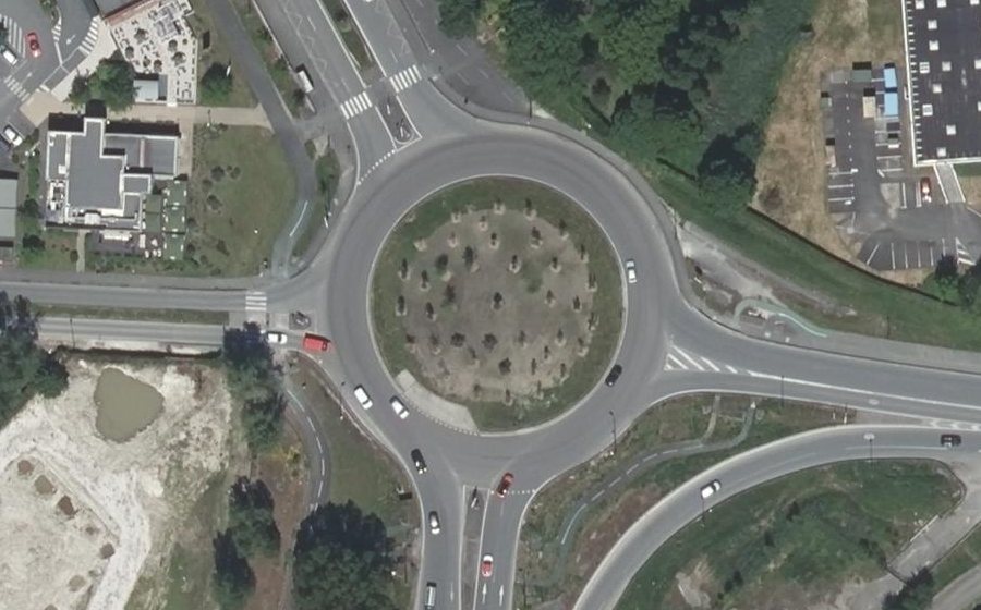 Vue aérienne du Rond-Point Marie Fel