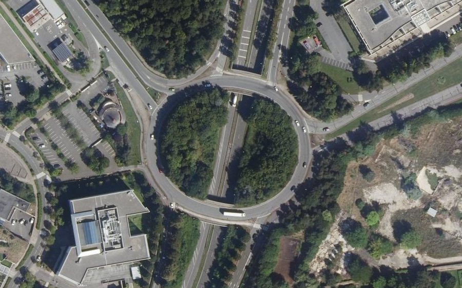 Vue aérienne du Rond-Point des Sangliers