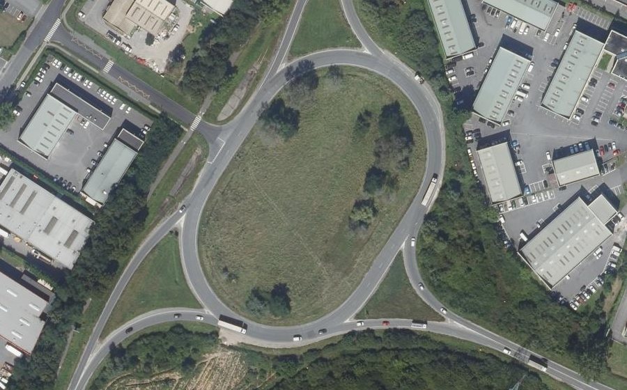 Vue aérienne du Rond-Point du Clos aux Pois
