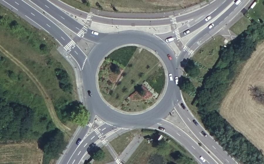 Vue aérienne du Rond-Point des Rouges Terres