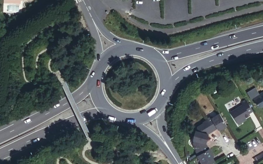 Vue aérienne du Rond-Point de la Bretèque