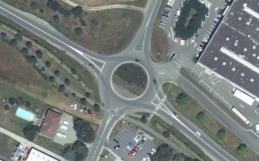 Vue aérienne du Rond-Point de la Paquière