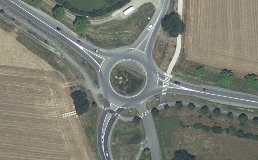 Vue aérienne du Rond-Point des Roques