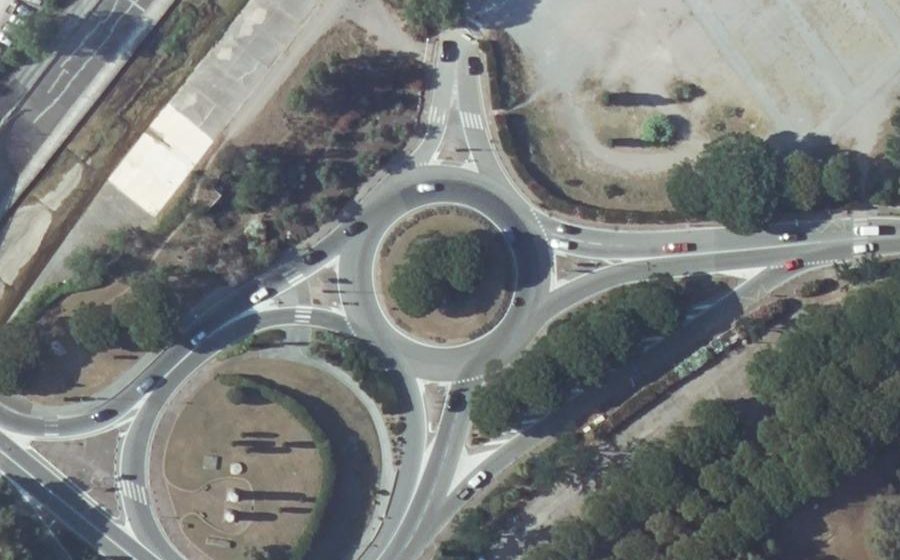 Vue aérienne du Rond-Point de l'Infantrie de la Marine