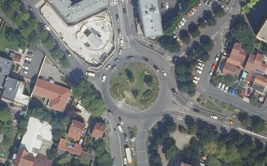 Vue aérienne du Rond-Point du Colonel Grancey