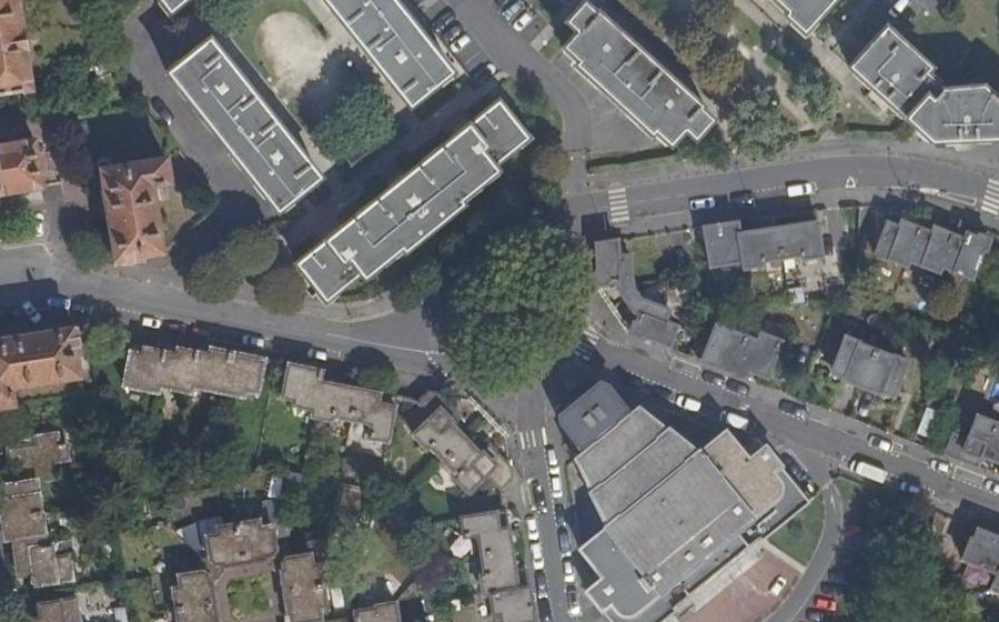 Vue aérienne du Rue Karl Marx