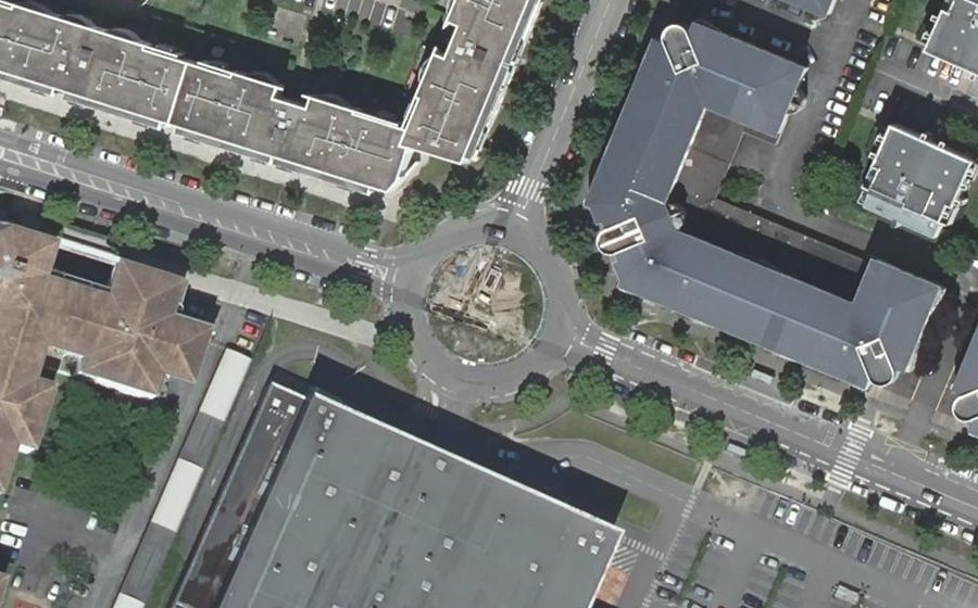 Vue aérienne du Rond-Point de la Belle Province