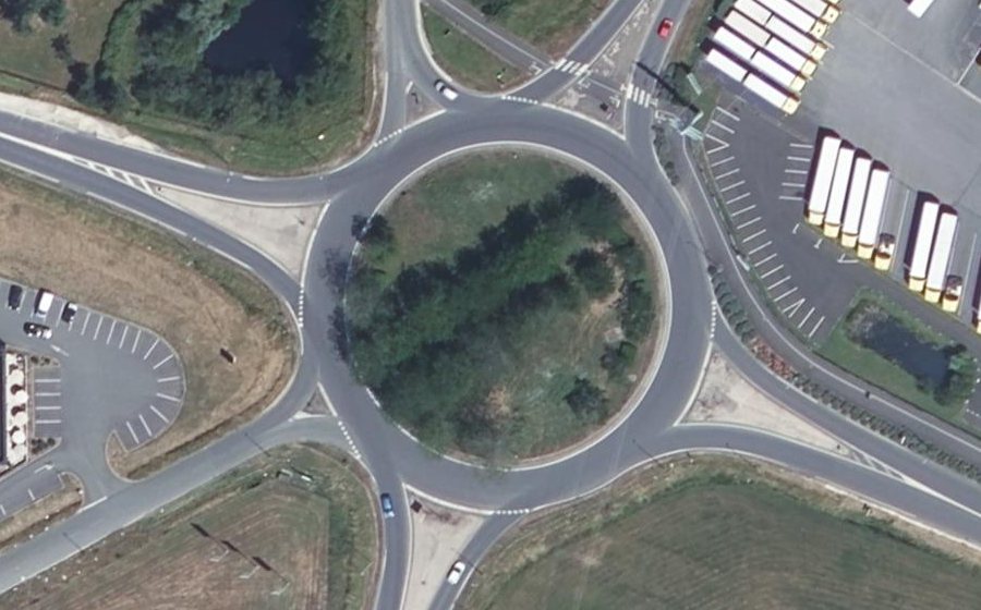 Vue aérienne du Rond-Point de La Grange