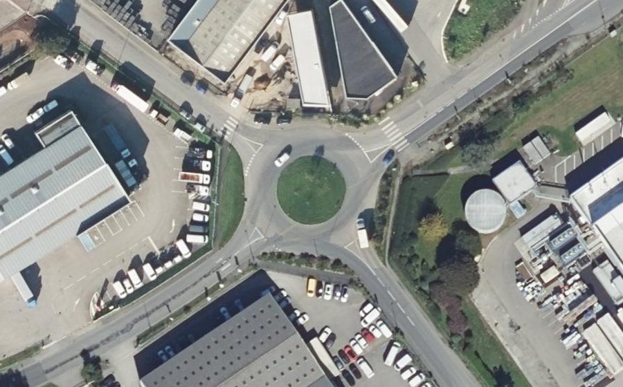 Vue aérienne du Rond-Point Alfred Kastler
