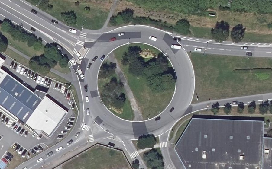 Vue aérienne du Rond-point de la Base Sous-Marine