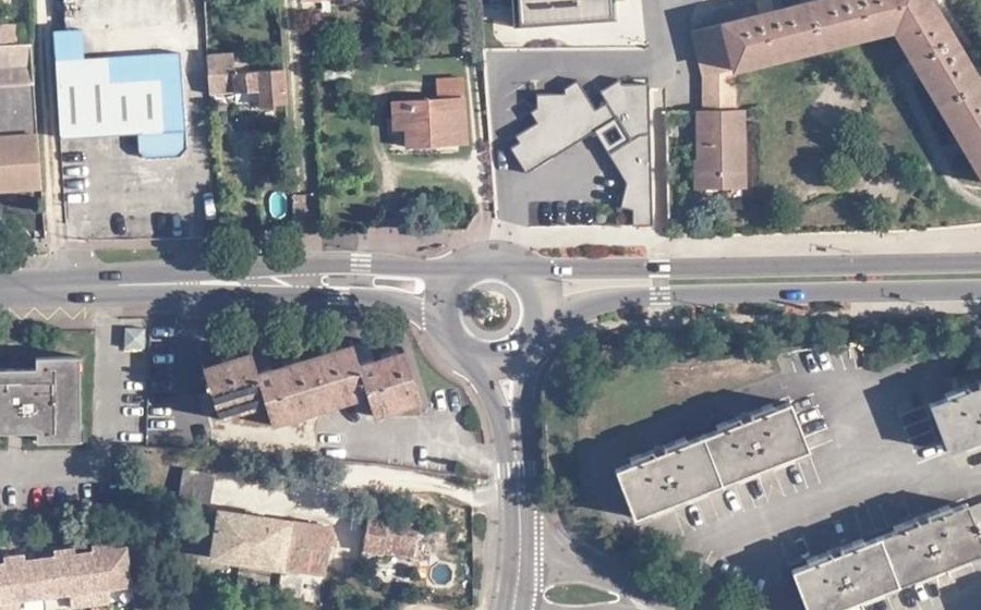 Vue aérienne du Rond-Point de la Bridoire