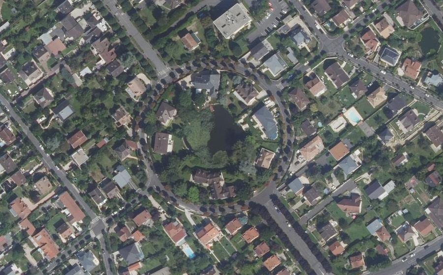 Vue aérienne du Rond-Point du Val Roger