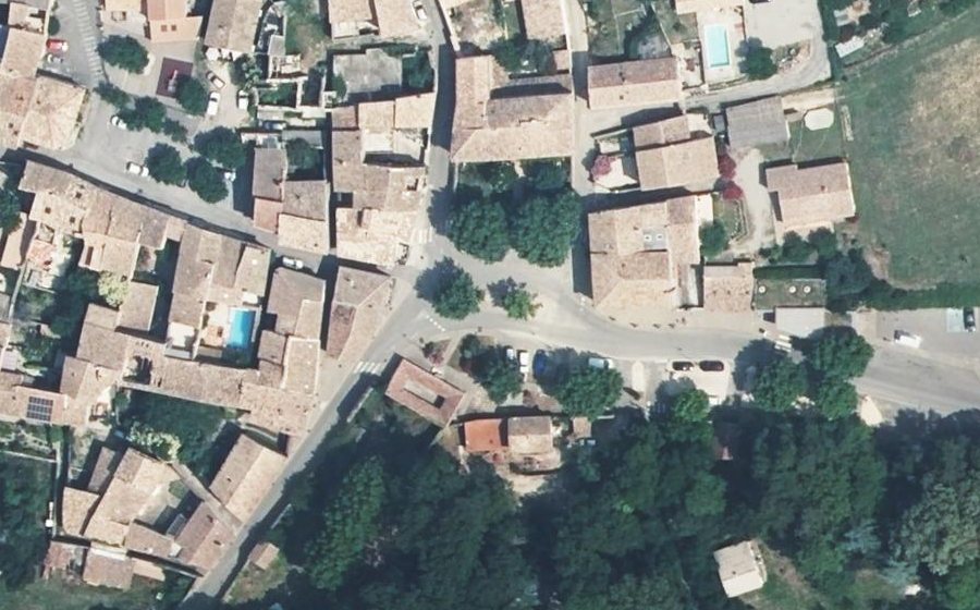 Vue aérienne du Place du Portail du Rhône