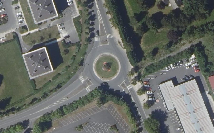 Vue aérienne du Rond-Point de Mühltal