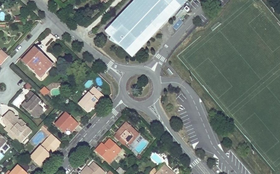 Vue aérienne du Rond-Point de la Résistance