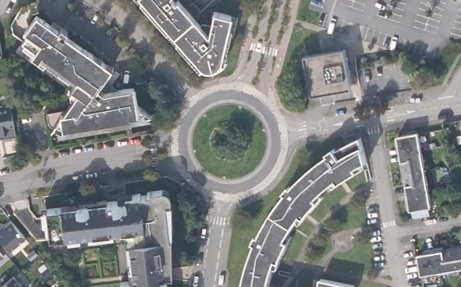 Vue aérienne du Rond-Point de la Convention