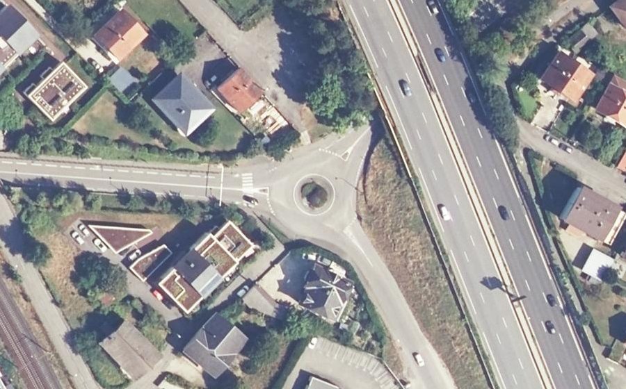 Vue aérienne du Rond-Point du 19 Mars 1962