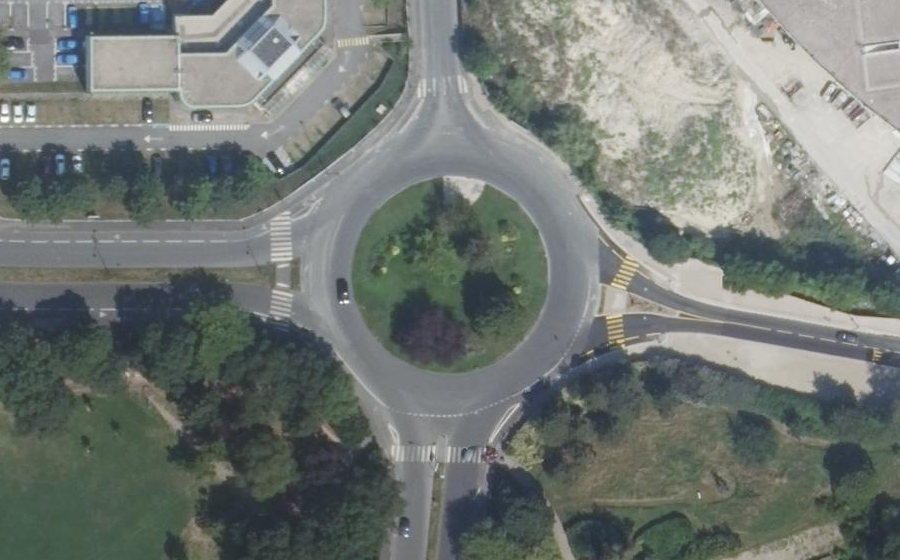 Vue aérienne du Rond-Point Linda de Suza
