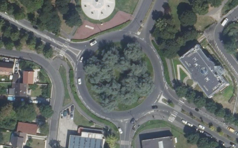 Vue aérienne du Rond-Point Henri-Marie Le Boursicaud