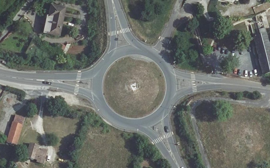 Vue aérienne du Giratoire du Tumulus