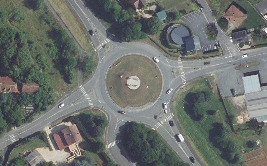Vue aérienne du Giratoire des Écoles