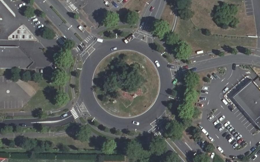 Vue aérienne du Carrefour Giratoire du Maréchal Leclerc