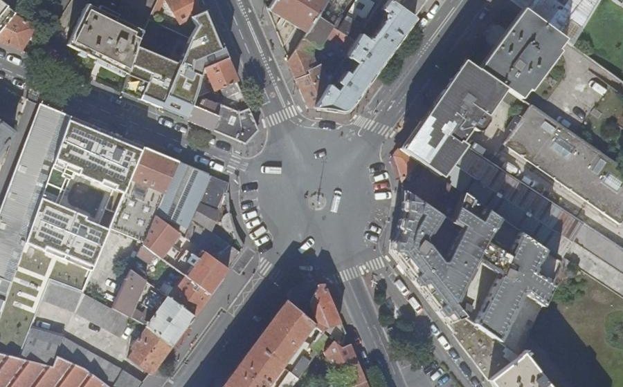 Vue aérienne de la Place François Mitterrand
