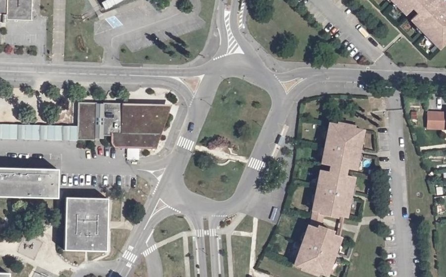 Vue aérienne du Place des Droits de l'Homme