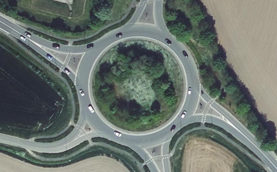 Vue aérienne du Rond-Point d'Avelin vers Pont à Marcq
