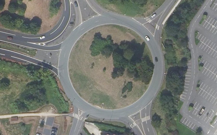 Vue aérienne du Rond-Point du Val d'Orge