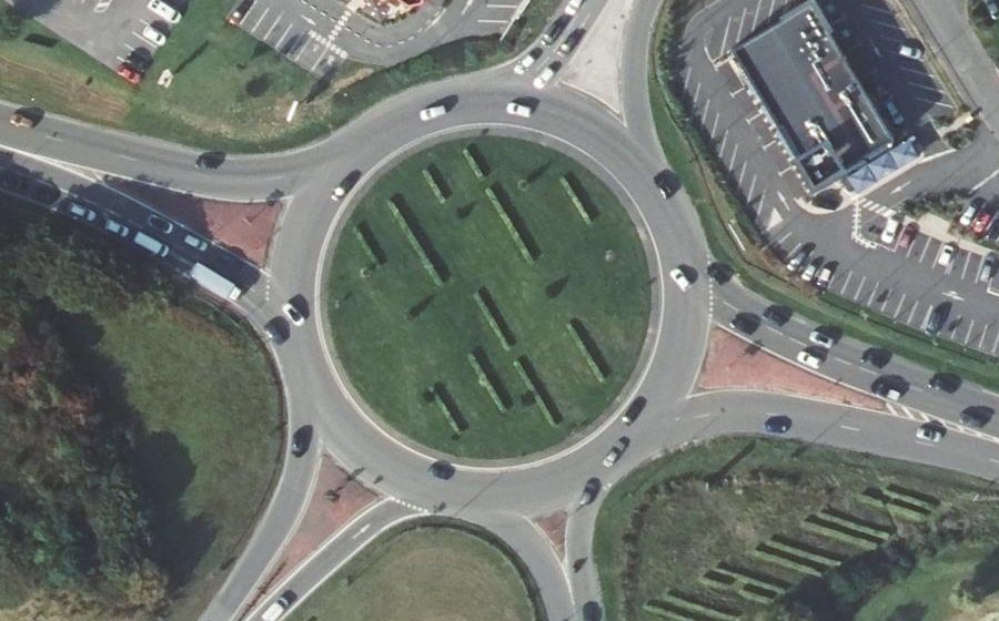 Vue aérienne du Rond-Point Georges Pompidou