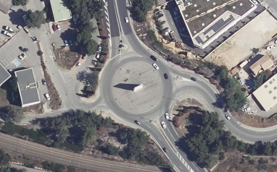 Vue aérienne du Rond-Point de l'Oeil Emergence