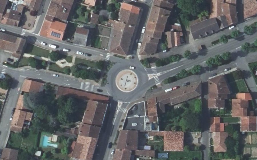 Vue aérienne du Rond-Point René Cassin