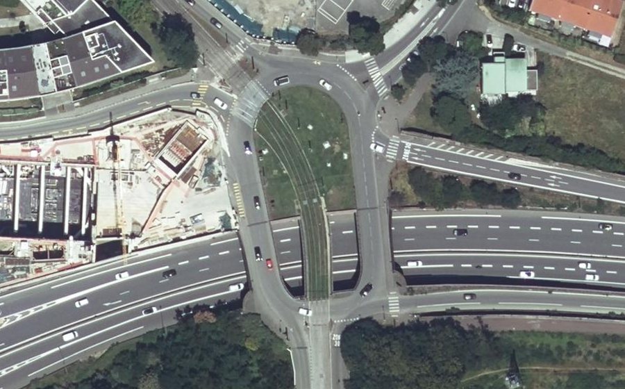 Vue aérienne du Rond-Point Jean Maga