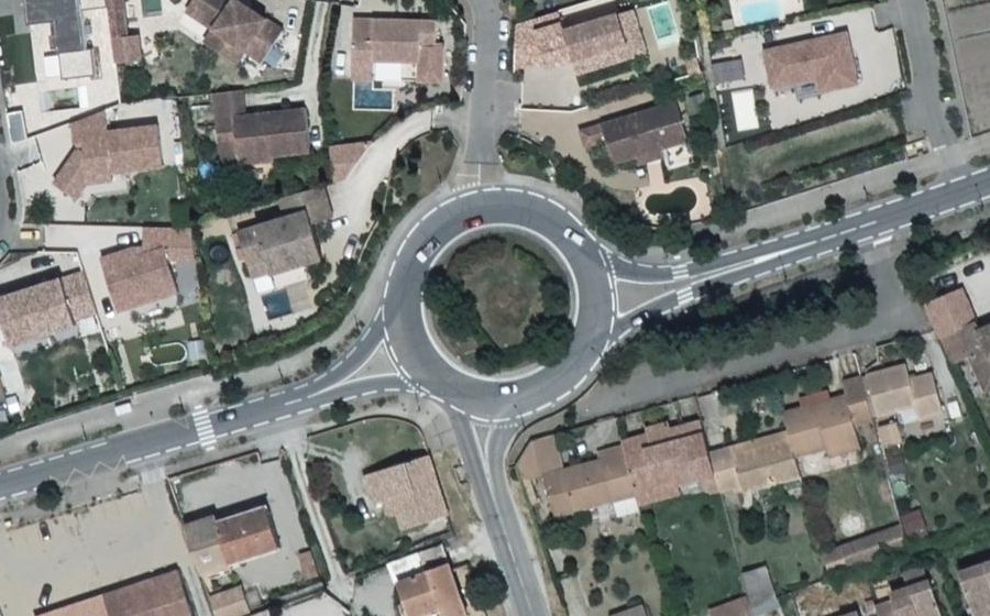 Vue aérienne du Rond-Point des Bravoux