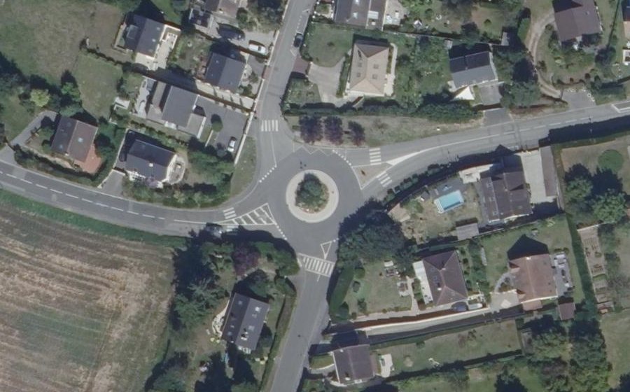 Vue aérienne du Rond-Point de la Vierge