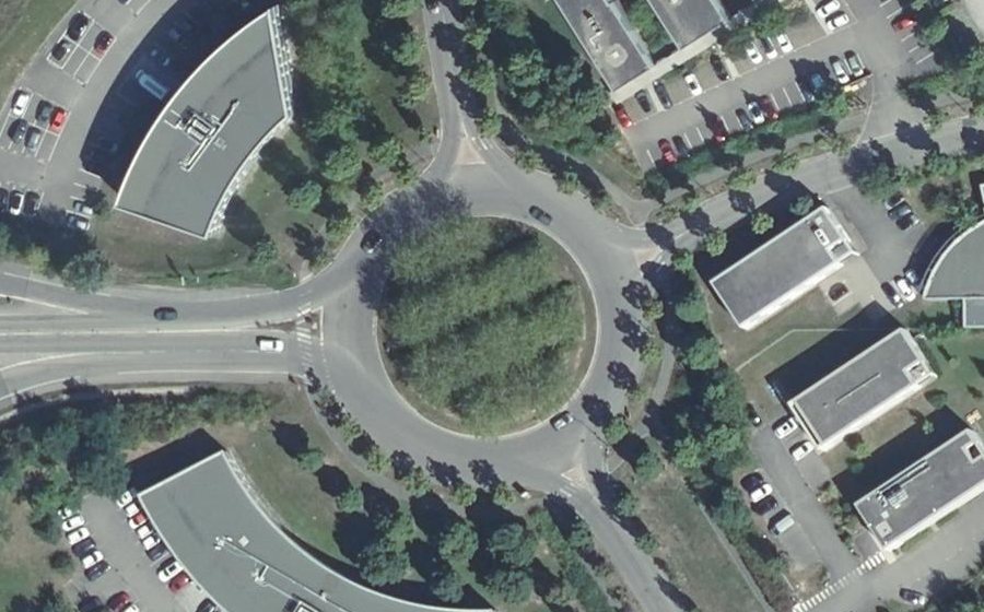 Vue aérienne du Rond-Point Léon Walter