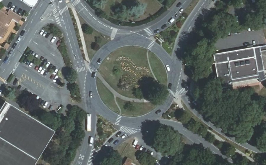 Vue aérienne du Rond-Point de la Légion d'Honneur