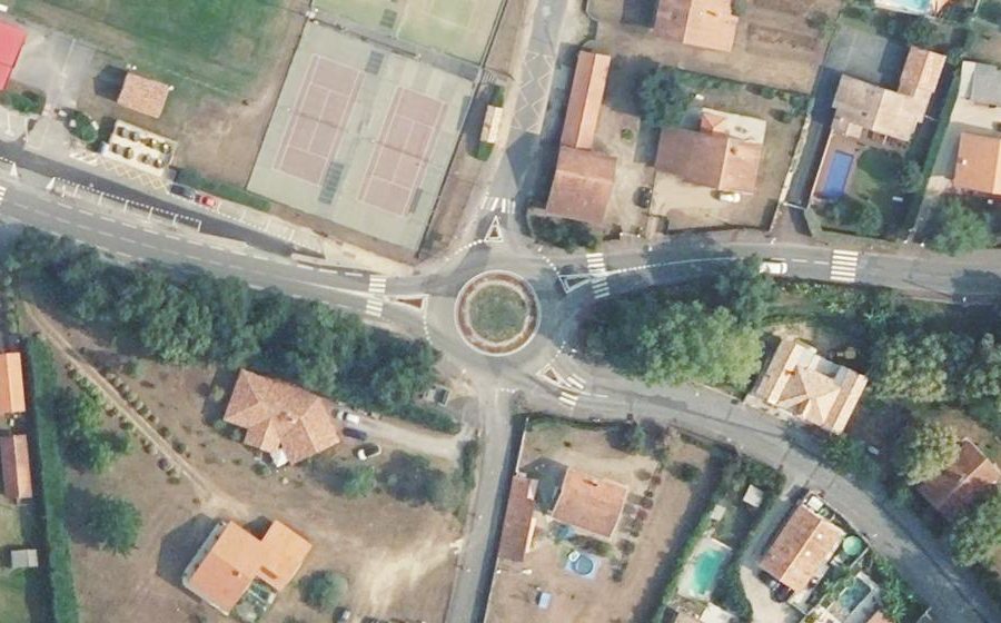 Vue aérienne du Rond-Point de la Vierge