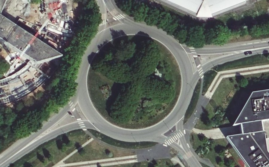 Vue aérienne du Rond-Point de la Haute Borne